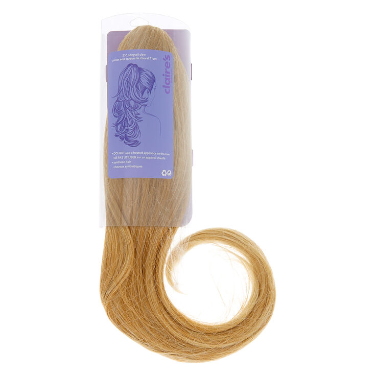 Extra Long Faux Hair Extensions Ponytail Claw - Blonde,