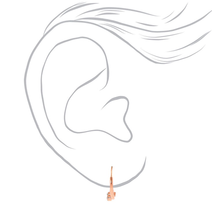 18kt Rose Gold Plated 12MM Embellished Hoop Earrings,