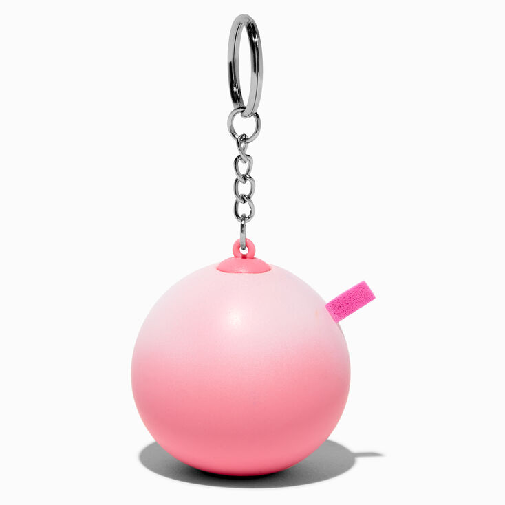 Pink Bubble Tea Stress Ball Keychain,