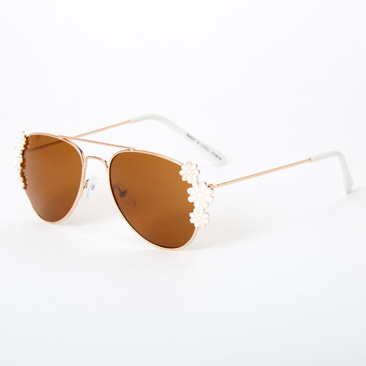 Claire&#39;s Club Floral Aviator Sunglasses,