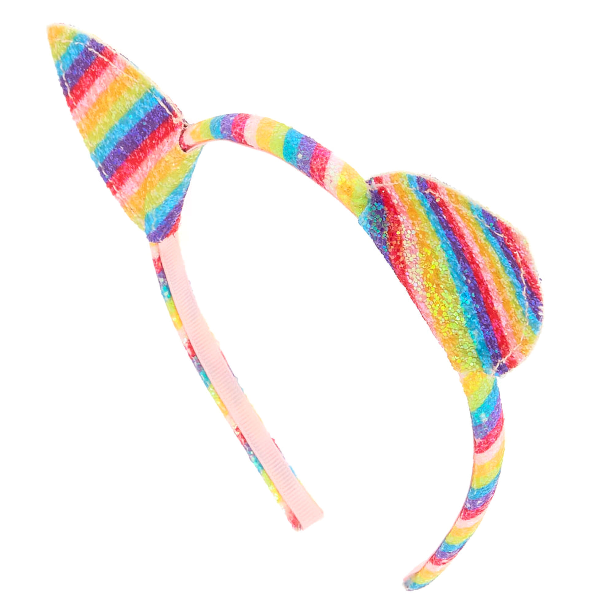 Claire S Club Rainbow Glitter Cat Ears Headband Claire S Us