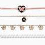Pink Butterfly Gold Chain Bracelet Set - 4 Pack,