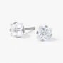 Stainless Steel 4mm Square Cubic Zirconia Studs Ear Piercing Kit with Ear Care Solution,