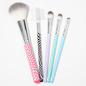 Pastel Checkered Makeup Brushes &#40;5 pack&#41;,