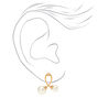 Gold Double Pearl Loop Stud Earrings,