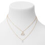 Gold Cubic Zirconia Zodiac Multi Strand Necklace - Libra,