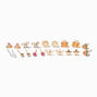 Gold-tone Mixed Butterfly Stud Earrings - 9 Pack,