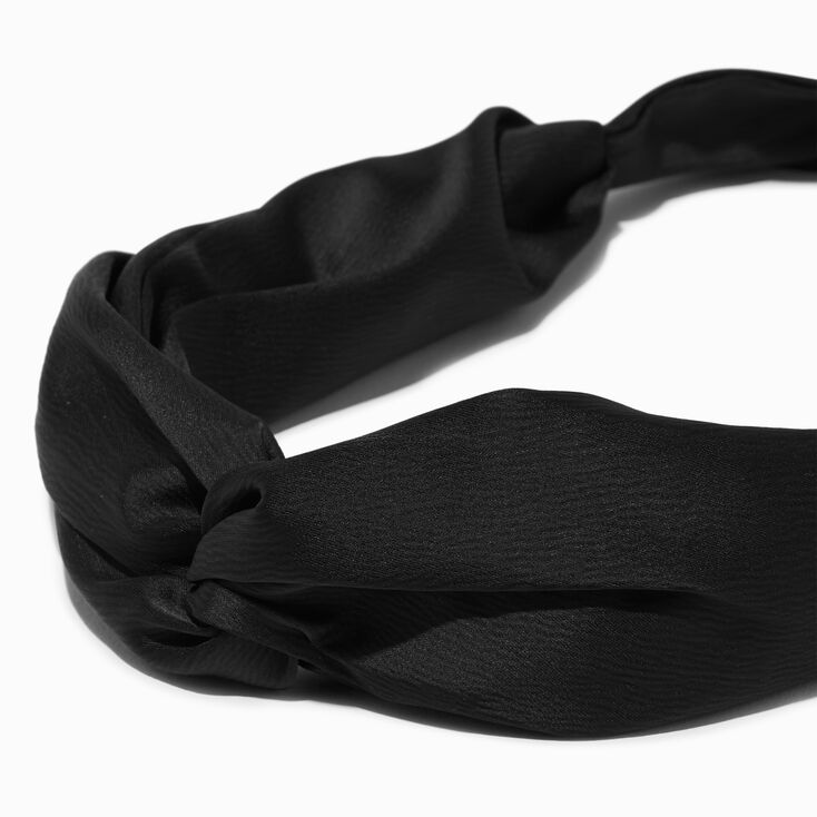 Black Silky Bow Twist Headwrap | Claire's US