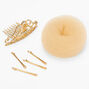 Tiara Bun Roller Hair Set - Gold,