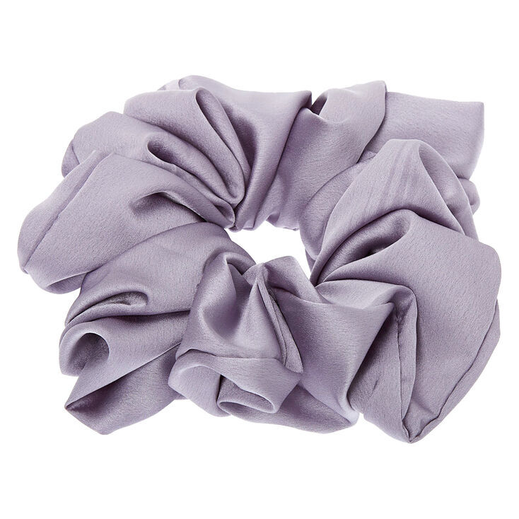 Giant Satin Hair Scrunchie - Grey,