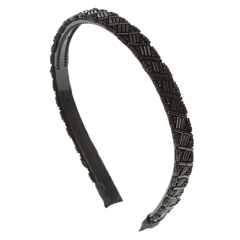 Beaded Headband - Black,