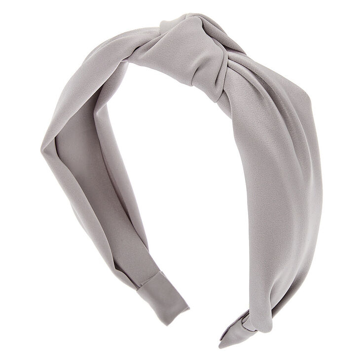 Satin Knotted Headband - Silver,