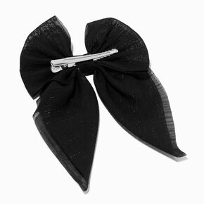 Claire&#39;s Club Black Chiffon Bow Barrette Hair Clip,