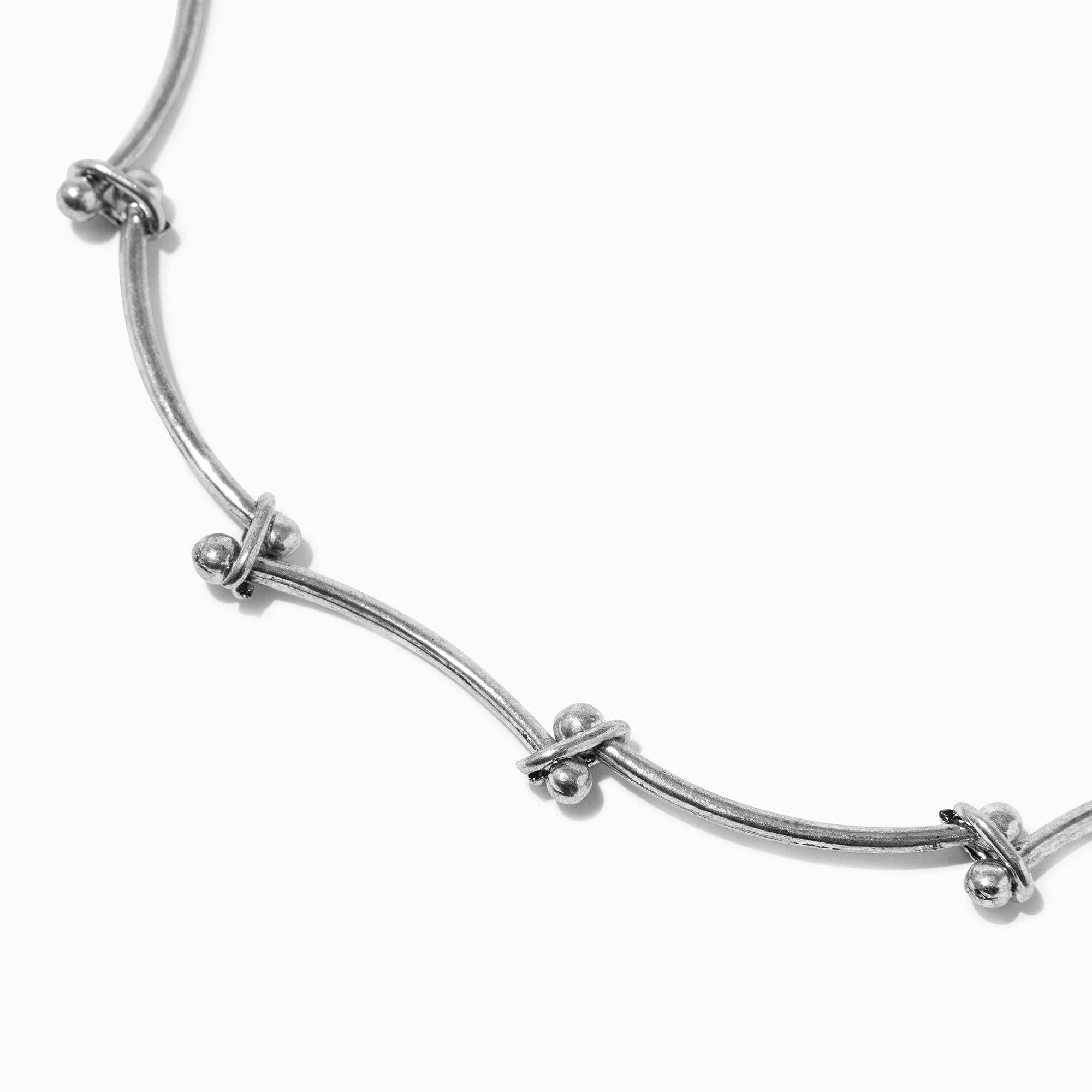 View Claires Tone Wiggle Chain Necklace Silver information