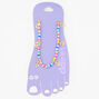 Gold Peace Sign Beaded Anklet,