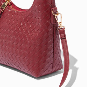 Maroon Woven Crossbody Shoulder Bag,