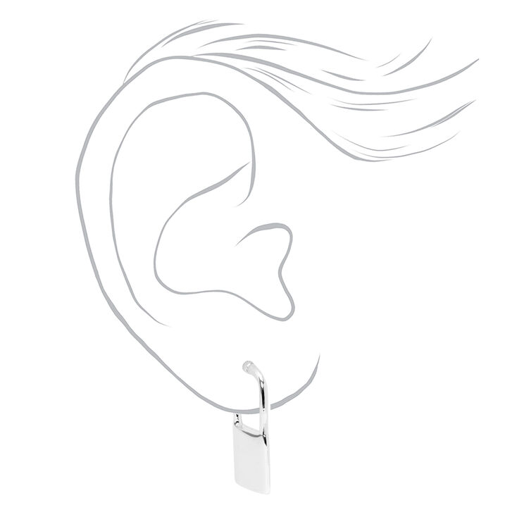 Silver Lock Stud Earrings,