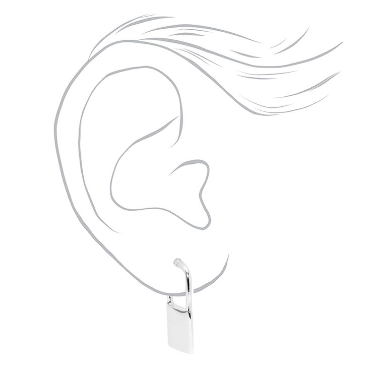 Silver Lock Stud Earrings,