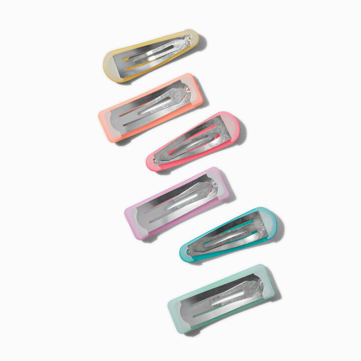 Pastel Matte Snap Hair Clips - 6 Pack,