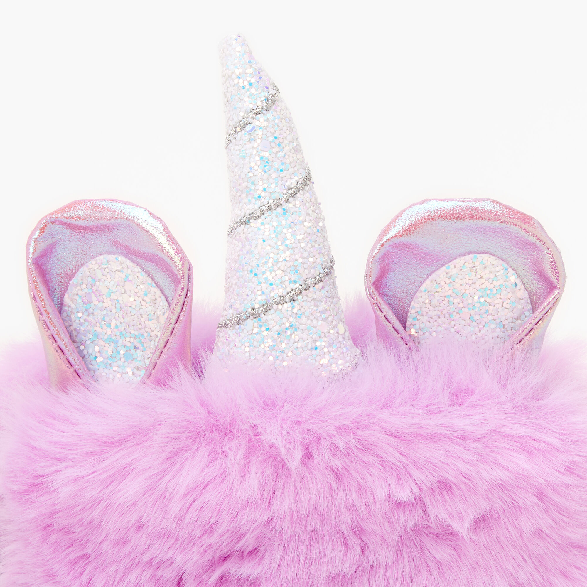 Sac à bandoulière licorne violet en fausse fourrure,