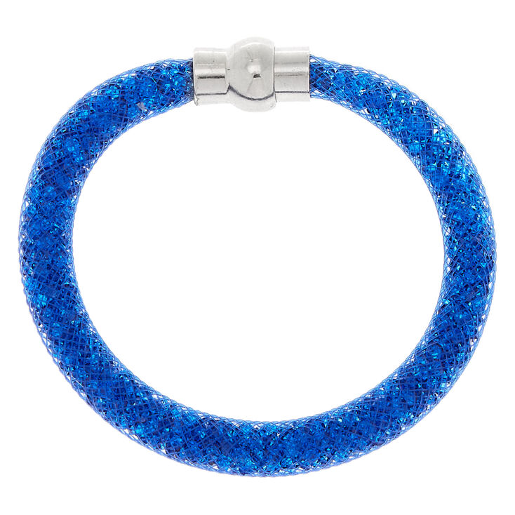 Claire's Bracelet fin bangle en tulle bleu cobalt