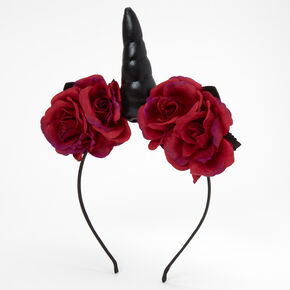 Unicorn Floral Headband - Black,