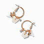 Gold-tone Butterfly &amp; Faux Shark Tooth Hoop Earrings ,