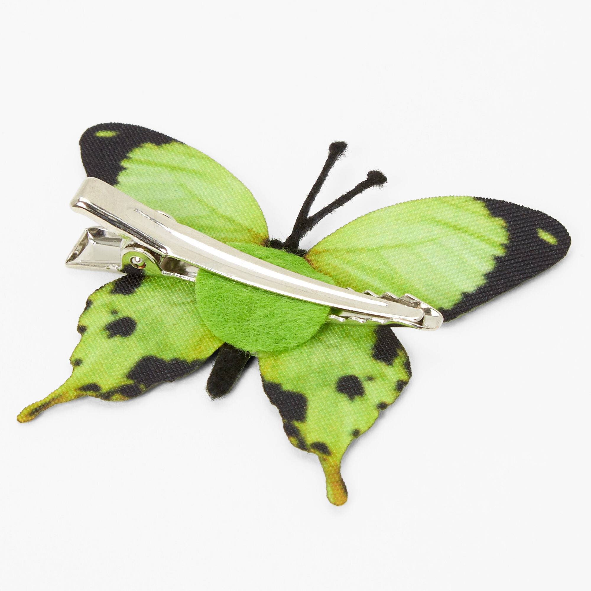 Barrette avec papillon vert,
