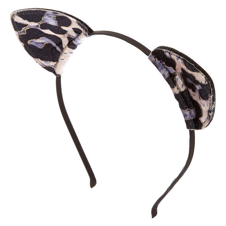 Velvet Leopard Cat Ears Headband Claire S