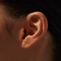 C LUXE by Claire&#39;s 18kt Gold Plated Pink Flower Stud Earrings,