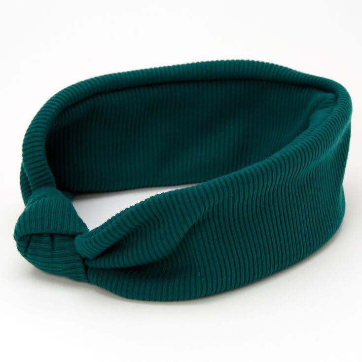 Ribbed Knotted Headwrap - Hunter Green,