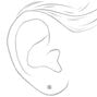 Clous d&#39;oreilles carr&eacute;s avec strass en zircon cubique d&#39;imitation couleur argent&eacute;e - 4&nbsp;mm,