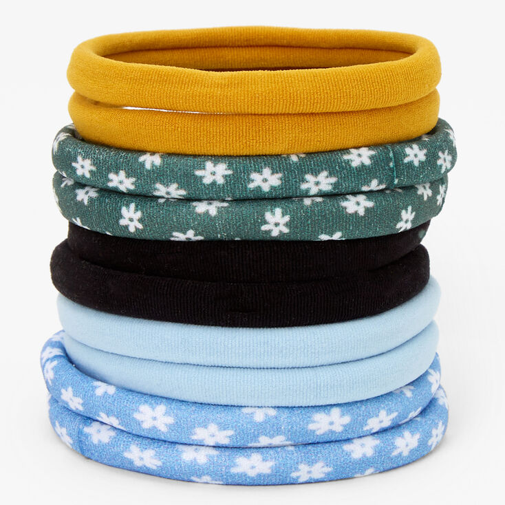 &Eacute;lastiques roul&eacute;s unis floraux aux designs vari&eacute;s - Lot de 10,