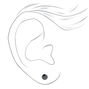 Stainless Steel 5mm Black Cubic Zirconia Studs Ear Piercing Kit with Ear Care Solution,