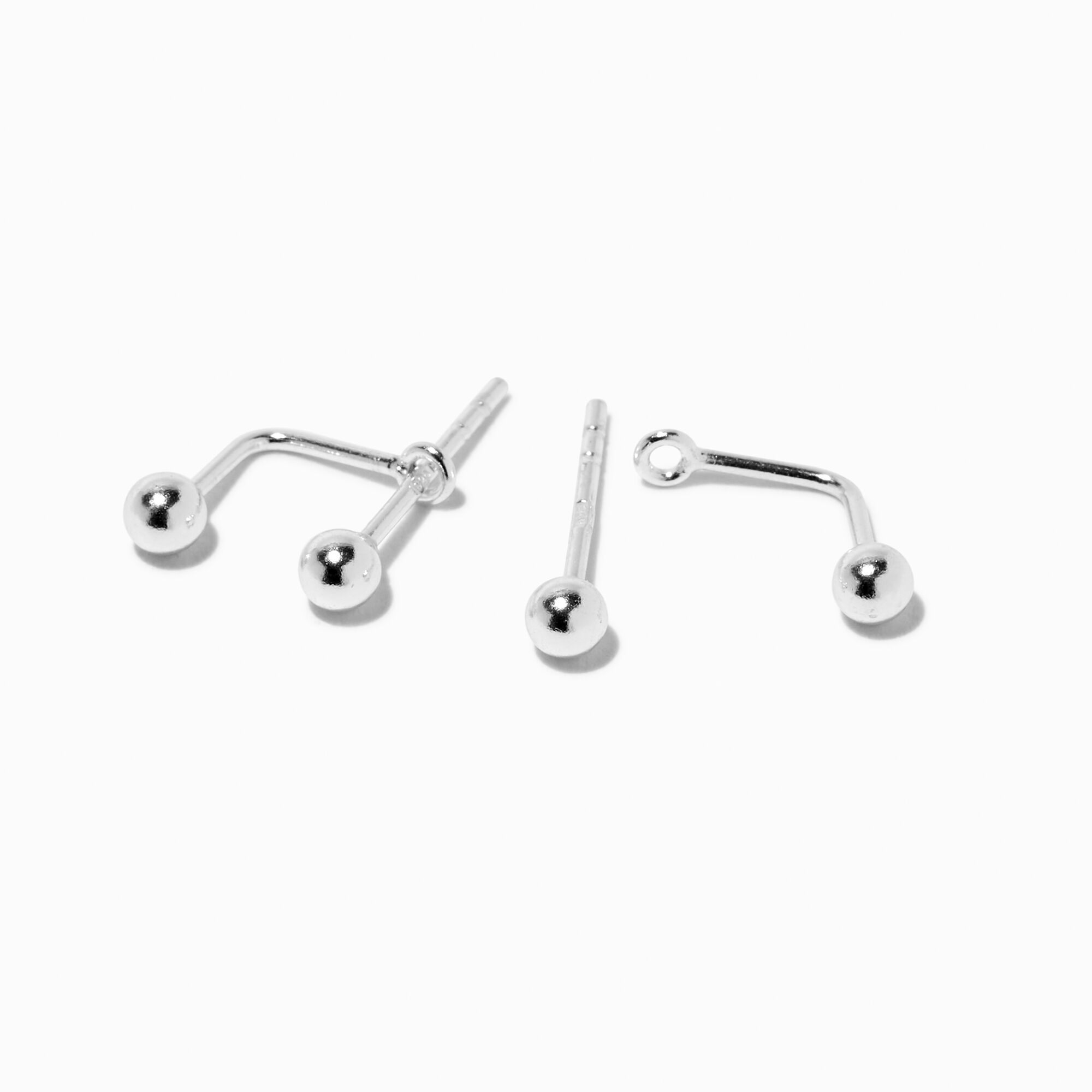 C LUXE by Claire's Sterling Silver Front & Back Ball Stud Earrings,