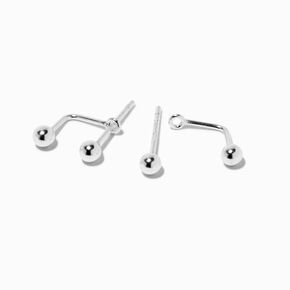 C LUXE by Claire&#39;s Sterling Silver Front &amp; Back Ball Stud Earrings,