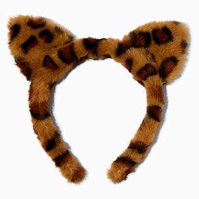 Furry Cheetah Cat Ears Headband,