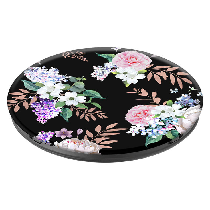 PopSocket PopGrip noir &agrave; motif floral,