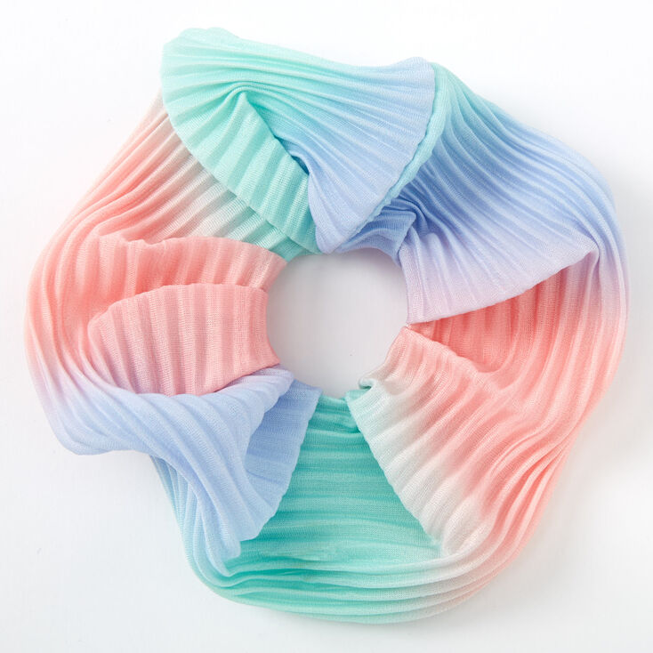 Medium Pastel Ombre Pleated Hair Scrunchie,