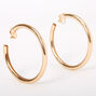 Gold-tone 60MM Tube Clip On Hoop Earrings,