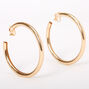 Gold 60MM Tube Clip On Hoop Earrings,