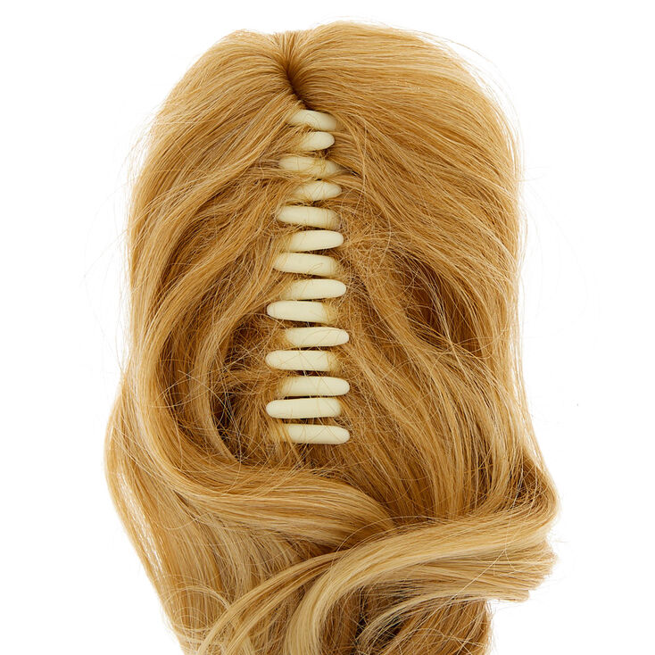 Short Faux Hair Extensions Ponytail Claw - Blonde | Claire's
