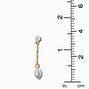 Pendantes lin&eacute;aires&nbsp;4&nbsp;cm avec zircon cubique d&#39;imitation et perles d&#39;imitation couleur dor&eacute;e,
