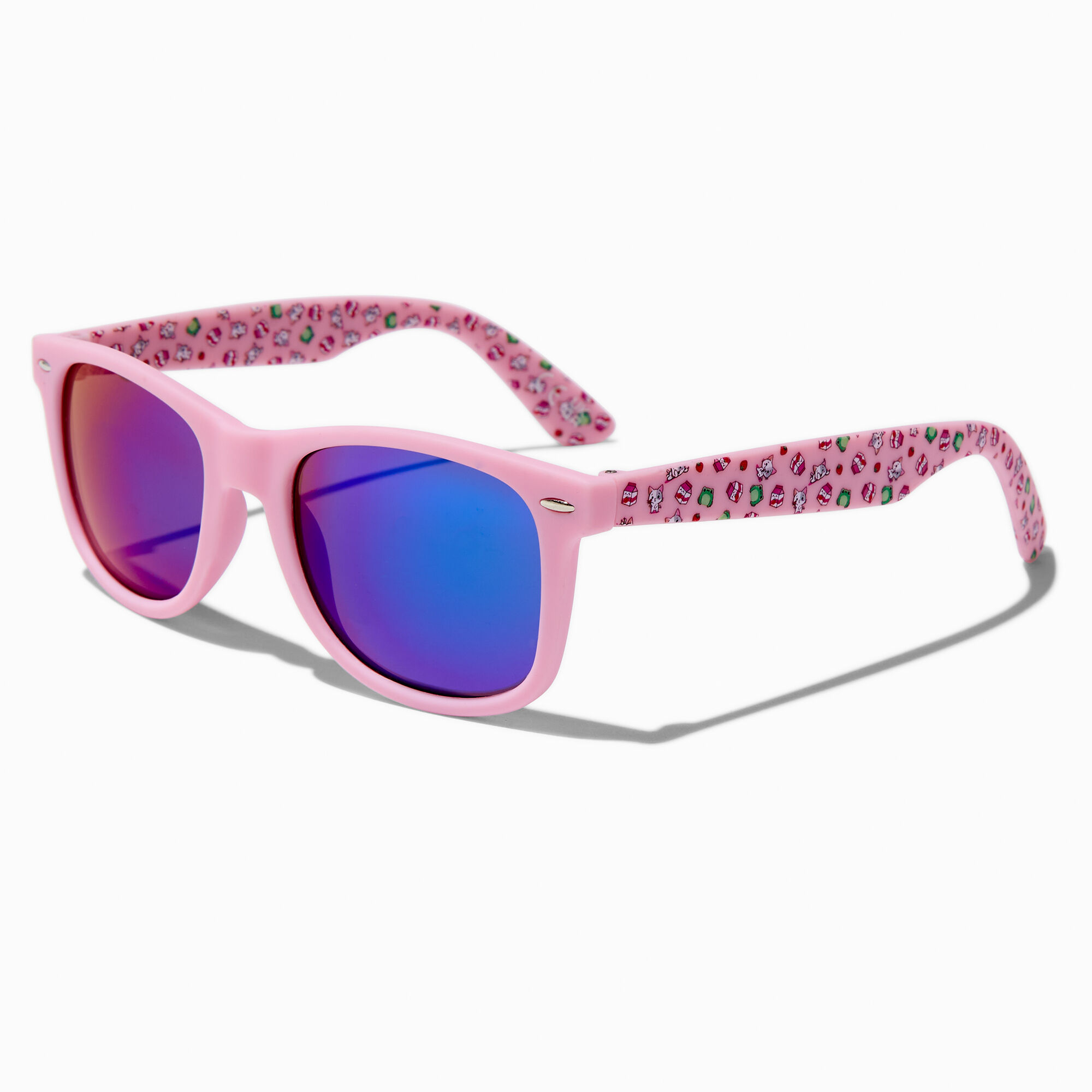 View Claires Strawberry Milk Mirrored Sunglasses Pink information