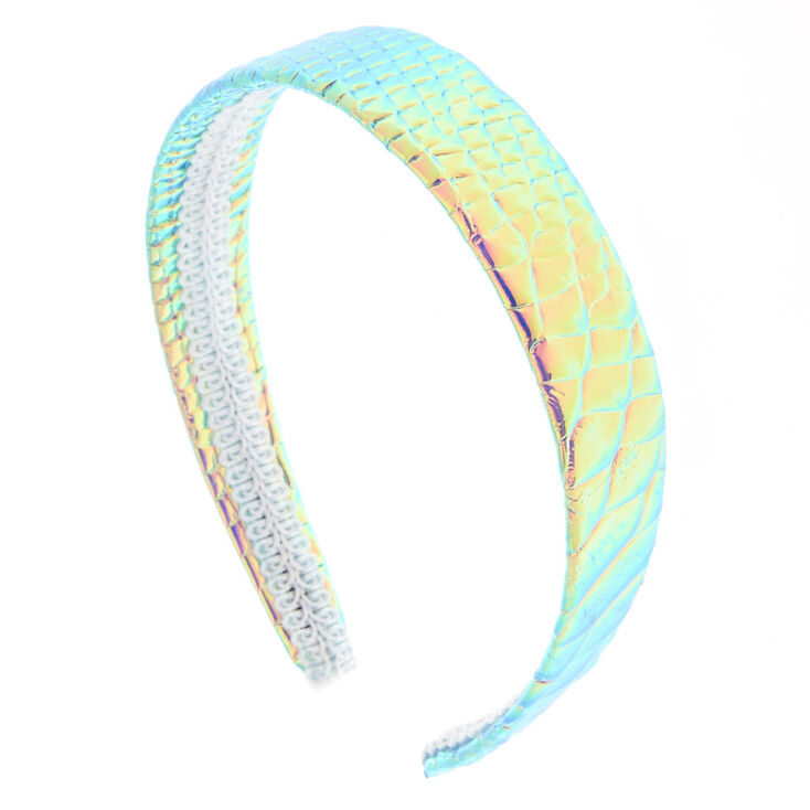 Holographic Faux Snakeskin Headwrap,