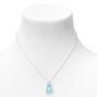 Blue Glitter Glow In The Dark Gummy Bear Pendant Necklace,