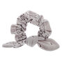 Small Bandana Knotted Bow Hair Scrunchie - Light Gray,