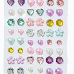 Claire&#39;s Club Pastel Stick On Earrings - 30 Pack,