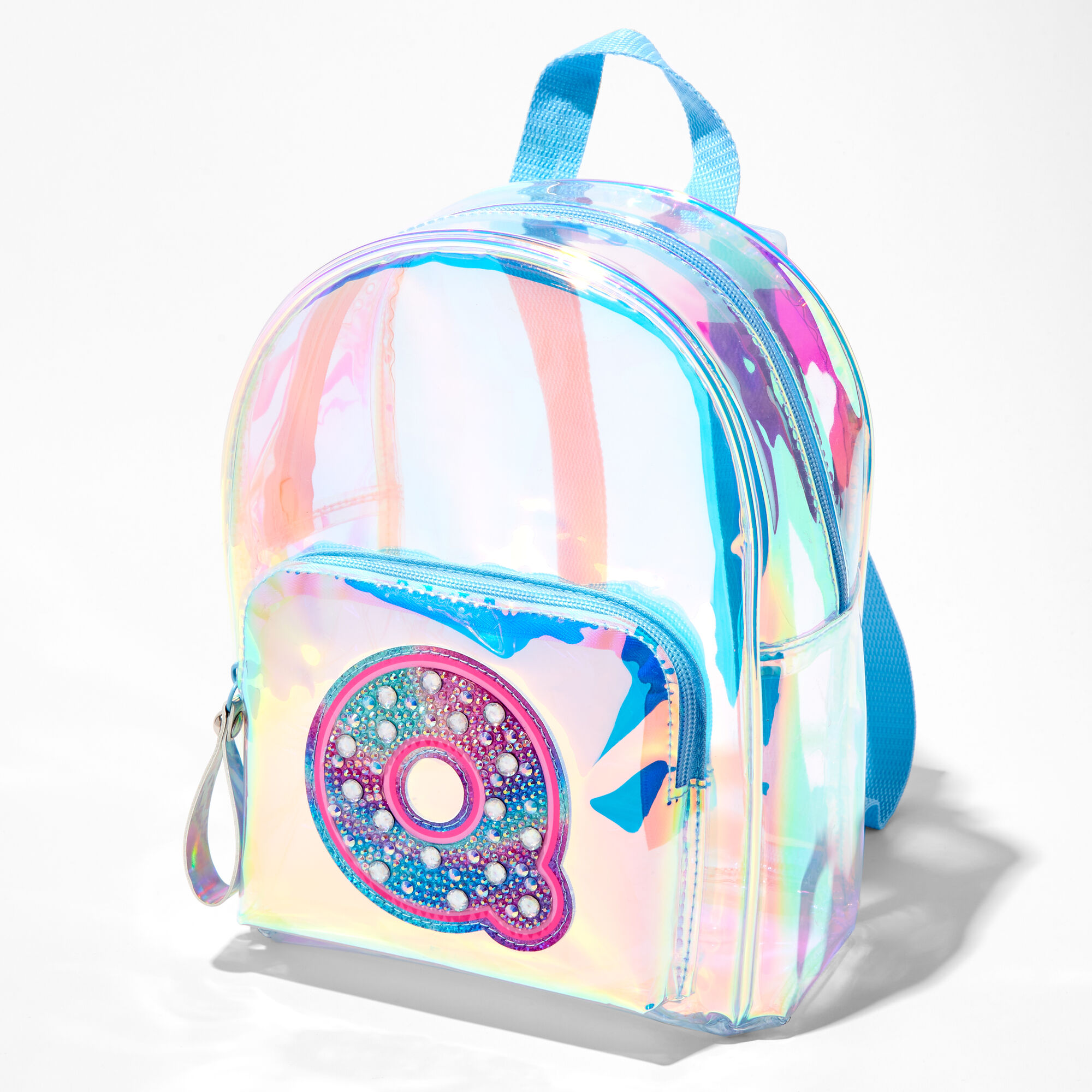 View Claires Holographic Initial Mini Backpack Q information