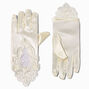 Claire&#39;s Club Special Occasion White Satin Embroidered Gloves - 1 Pair,